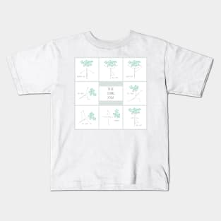 Yoga sequences illustration with tree character Kids T-Shirt